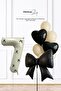 Birthday Black Bow and Hearts Retro Cream Balloon Set Set231
