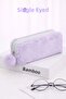 حافظة أقلام من القطيفة متعددة الأغراض مع قسم واحد للعينساعة وقطعة بوم بوم للمدرسة
