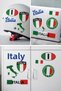 Italy Sticker 20X25 cm – Wall Decoration with Italian Flag, Map and Emblem Design