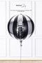 Black Silver Disco Ball Foil Balloon Black Striped 22Inch - 2