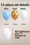 Premium Blue Gold White Balloon Set – Birthday & Opening Concept 15 Pieces - 2