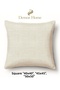 Linen Textured Cream Color Throw Pillow Cover - 2