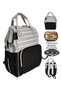 Unisex Black Light Gray Striped Baby Care Bag Carrycot Baby Carrier Stroller Set of Two - 2