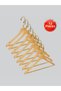 Wooden (Gold Hook Lama) Bar Hanger for Shirts and Trousers, Natural Color, 12 Pieces
