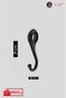 Wall Furniture Mounted 6 Hooks Cup Mug Glasses Spoon Ladle Hanger Black 50cm - 3