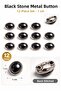 Anthracite Stone Metal Button – Decorative Button for Jackets, Bags, Shirts, DIY (12 Pieces)