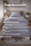 Single Solid Color Duvet Cover Set with Elastic Sheet - 3