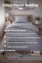 Single Solid Color Duvet Cover Set with Elastic Sheet - 3