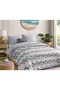 Gray Colored Double Patterned Quilted Pique Bedspread Set (Pique+2 Pillowcases) - 2