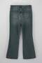Koyu Mavi Yüksek Bel Comfort/Esnek Flare Fit İspanyol Paça Büyük Beden Jeans TBBSS26CJ00025 - 7