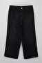 Kahverengi Yüksek Bel Pens Detaylı %100 Pamuk Non-Stretch Culotte Fit Jeans TBBSS26CJ00007 - 5