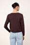 Kahverengi Wardrobe Essentials Premium İplik Rayon Görünümlü Triko Hırka-Bluz Takım TWOSS26HI00001 - 4