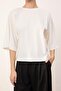 Wardrobe Essentials-Ekru Geniş Kalıp Yarasa Kol %100 Pamuk Örme T-Shirt TWOSS26TS00047 - 6
