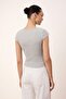 Wardrobe Essentials-Wardrope Essentials Gri Melanj Fitted Crop Esnek Örme Bluz TWOSS26BZ00155 - 8