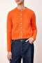 Wardrobe Essentials Turuncu Yünlü Ceket Görünümlü Triko Hırka TWOAW25HI00049 - 3