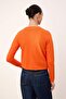 Wardrobe Essentials Turuncu Yünlü Ceket Görünümlü Triko Hırka TWOAW25HI00049 - 4
