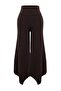 Brown Brushed Soft Fabric Asymmetrical Sports Yoga Pants/ Sweatpants Thmss26Ea00001 - 2