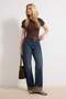 Mavi Paça Katlamalı Yüksek Bel %100 Pamuk Straight Jeans TWOSS26JE00009