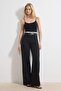 Siyah Yüksek Bel Dikiş Detaylı Ekstra Esnek Wide Leg Geniş Paça Jeans TWOSS26JE00024