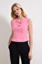 Pembe Fiyonk Detaylı  Dokuma Bluz TWOSS26BZ00410 - 3