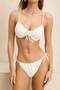 Ekru Tünelli Dokulu Balconette Kaplı Normal Bel Regular Bikini Takımı TBESS26BT00039 - 4