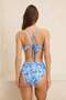 Etnik Desenli Üçgen Nakış Detaylı Kaplı Yüksek Bel Regular Bikini Takımı TBESS26BT00021 - 4