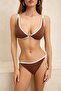 Kahverengi Aksesuarlı Klora&Suya Dayanıklı Uzun Ömürlü LYCRA® XTRA LIFE Bikini Takımı TBESS26BT00004 - 3