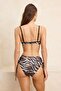 Leopar Desenli Renk Bloklu Balconette Kaplı Yüksek Bel Regular Bikini Takımı TBESS26BT00002 - 4