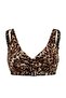 Leopard Patterned Triangular Covered Drawstring Bikini Top Tbess26Bu00003 - 5