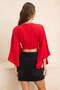 Kırmızı Dokuma Volanlı Plaj Crop Bluz TBESS19BB0095 - 5