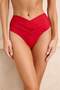 Kırmızı V Kesim Regular Yüksek Bel Bikini Altı TBESS24BA00137 - 3