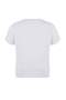 Beyaz Bisiklet Yaka Çiçek Aksesuarlı Örme Büyük Beden T-shirt TBBSS26BF00003 - 7