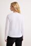 Beyaz %100 Pamuk Uzun Kollu Bisiklet Yaka Regular/Normal Kalıp Basic Örme T-Shirt TWOAW21TS0098 - 9