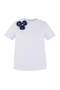 Beyaz Bisiklet Yaka Çiçek Aksesuarlı Örme Büyük Beden T-shirt TBBSS26BF00003 - 5