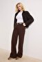 Kahverengi Kemerli Yüksek Bel Wide Leg Palazzo Jeans TWOAW26JE00271 - 2