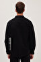 Relax Fit Relaxed Cut Single Pocket Snap Fastener Single Pocket Lapel 4 Season Denim Plain Black Men's Shirt - 7