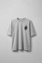 Men's Oversize Ethnic Pattern Printed Washable T-Shirt Gray - 2