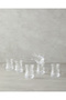 Rose Glass with Handle 6 Pieces 6-Person Tea Cup 100 ml Transparent