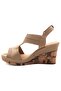 Aditya Genuine Leather Women's Wedge Heel Sandals Sand - 5