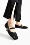 Glittery Black Sequin Mary Jane Ballet Flats Stylish Buckle Orthopedic Sole Casual Shoes Stc1219 - 4