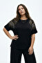 Stone Detail Design Bamboo Fabric Bat Sleeve Blouse M-6Xl - 2