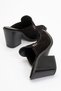 Valmine Women's Genuine Leather Western Slippers Black Suede - 6