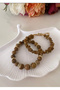 Double Bracelet Set Natural Stone Beige Wood Stone Steel Metals Gift for Mother Lover Woman for Special Occasions in Gift Box - 2