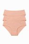 Women's Bikini Panties Set of 3 Skin Color Seamless Laser Cut Waist Elastic