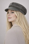 Women's Cap Hat with Chain Detail Khaki - Velvet Brimmed Captain Style - 4