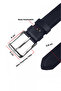 Men's Navy Blue Faux Leather Sports Belt with Stitched Pattern on the Sides 2402611 - 2