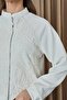 Women's Lace Detailed Zippered Jacket Set - 14385Tks - Stone - 6