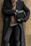 Women's Genuine Leather Clutch Portfolio Handbag Endoz Black Suede - 3