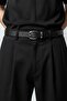 Men's Faux Leather Nickel Buckle Thin Old Money Black Belt 2.5 cm