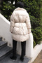 Stone Collar Fur Belt Detailed Puffer Coat - 3